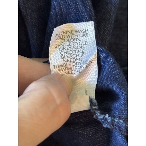 J. Jill Women’s Large Indigo Midi Dress Blue Minimalist Beach Vacation Summer - Picture 6 of 7